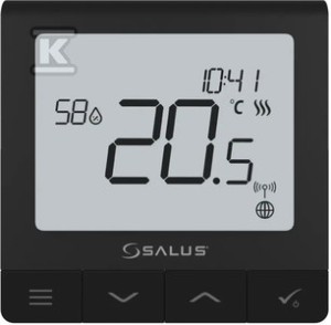 Regulator temperatury przewodowy SALUS SQ610B Quantum, 230V tygodniowy podtynkowy czarny,