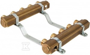 Rozdzielacz mosiężny K2-6 G1"-G3/4" liczba obiegów 6