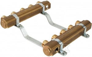 Rozdzielacz mosiężny K2-9 G1"-G3/4" liczba obiegów 9