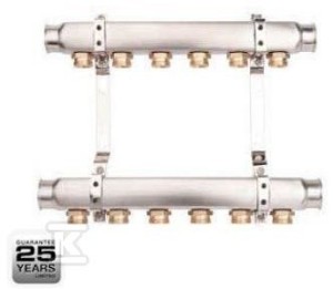 Rozdzielacz BASE Inox K2-10 G1"-G3/4" liczba obiegów 10