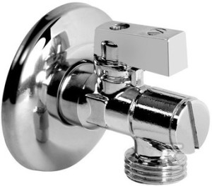 Zawór kulowy kątowy z filtrem ANGEL Plus chrom 1/2"-1/2" o