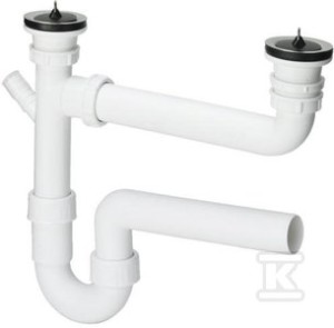 Zestaw odpływowy zlewozmywaków podwójnych z syfonem rurowym 6/4" x 50