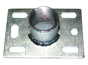 Płytka montażowa 120x40x4mm GW 1" gwint wewnętrzny prostokątna stalowa, QS