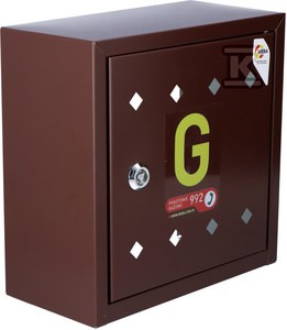 Skrzynka gazowa na zawór, 300x300x150, metalowa, naścienna - brązowa o