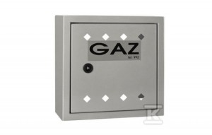 Skrzynka gazowa na zawór, 300x300x150, metalowa, naścienna - popielata o