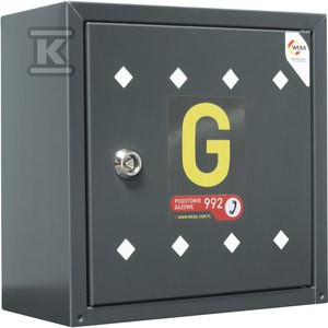 Skrzynka gazowa na zawór, 300x300x150, metalowa, naścienna - antracyt o