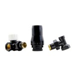 ZESTAW TERMOSTATYCZNY STANDARD GZ 1/2 x GW 1/2 osiowo lewy czarny  mat