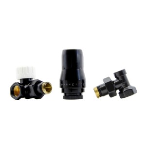 ZESTAW TERMOSTATYCZNY STANDARD GZ 1/2 x GW 1/2 osiowo lewy czarny  mat