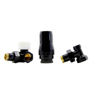 ZESTAW TERMOSTATYCZNY STANDARD GZ 1/2 x GW 1/2 osiowo prawy czarny  