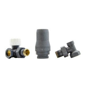 ZESTAW TERMOSTATYCZNY STANDARD GZ 1/2 x GW 1/2 osiowo  prawy grafit 