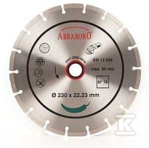 Tarcza diamentowa uniwersalna 230 x 45860 ABRABORO N16