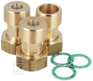 Zestaw śrubunków niklowanych nakrętka G3/4" x G3/4"