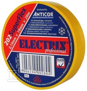 Taśma ELECTRIX 202 SUPERFLEX, żółta 19 mm x 20 m