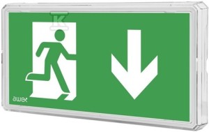 Oprawa LED sieciowo-awaryjna, EXIT 1W 6000K 1h, autotest, biała, IP65