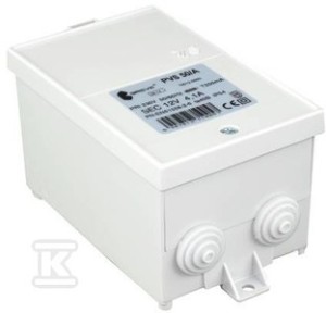 Transformator jednofazowy PVS 50 230/12V IP54 obudowany z zabezpieczeniem o