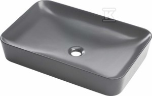 Umywalka ceramiczna nablatowa Tess - 60x40 cm, antracyt, titanium o
