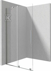 Ścianka prysznicowa walk-in - przesuwna Prizma, stal szczotkowana