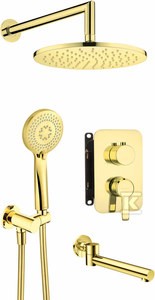 Komplet podtynkowy wannowy ARNIKA gold z boxem mieszaczowym