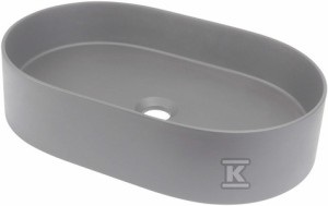 Umywalka granitowa owalna Silia, szary metalik   &nbsp;CQS_SU6S