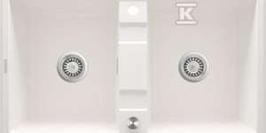 Zlewozmywak granitowy 2-komorowy Eridan, alabaster   &nbsp;ZQE_A203 w