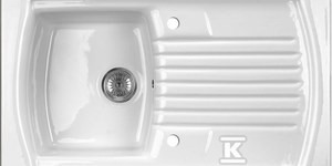 Zlewozmywak ceramiczny 1-komorowy z ociekaczem Lusitano, biały