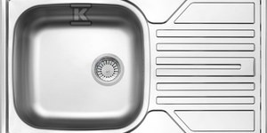 Zlewozmywak Legato dekor 1-komorowy z ociekaczem 760x435x145, 3,5" + osprzęt