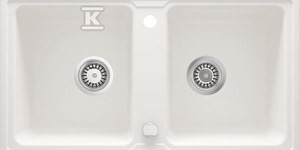 Zlewozmywak granitowy 2-komorowy Zorba, alabaster   &nbsp;ZQZ_A203 w