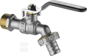 Zawór kulowy czerpalny ogrodowy z adapterami - 1/2", chrom o