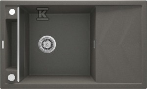 Zlewozmywak granitowy magnetyczny 1-komorowy z ociekaczem Magnetic, antracyt metalik o