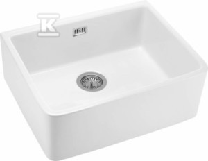 Zlewozmywak ceramiczny 1-komorowy Sabor, biały   &nbsp;ZCB_610K w