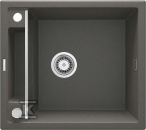 Zlewozmywak granitowy magnetyczny 1-komorowy Magnetic, antracyt metalik
