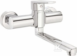 Bateria umywalkowa ścienna Tubo, chrom   &nbsp;BUT_050M w