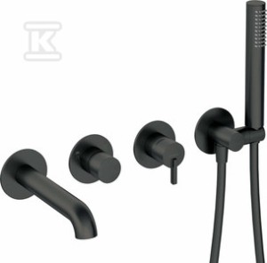Bateria wannowa 4-otworowa podtynkowa Silia, nero   &nbsp;BQS_N18P