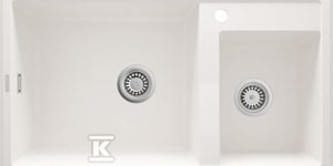 Zlewozmywak granitowy 2-komorowy Eridan, alabaster   &nbsp;ZQE_A20B w