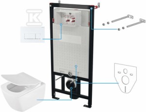 Zestaw WC podtynkowy Anemon 6 w 1 bianco, biały o