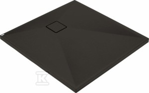 Brodzik granitowy kwadratowy 80x80 cm Correo, nero