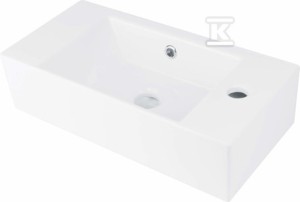 Umywalka ceramiczna nablatowa prawa Hiacynt New, biały