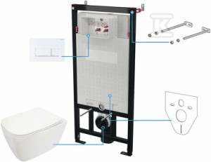 Zestaw WC podtynkowy 6 w 1 Hiacynt New, bianco, biały