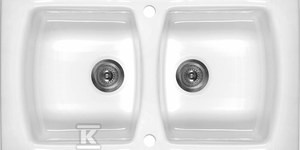 Zlewozmywak ceramiczny 2-komorowy Lusitano, biały   &nbsp;ZCL_620N w