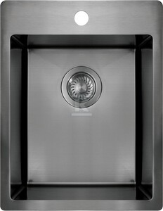 Zlewozmywak stalowy Olfato Precious, titanium, 1-komorowy 390x505x200 mm + osprzęt