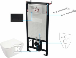 Zestaw WC podtynkowy 6 w 1 Hiacynt New, nero, biały