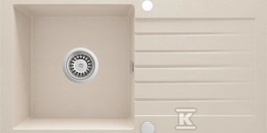 Zlewozmywak granitowy 1-komorowy z ociekaczem Zorba, beż