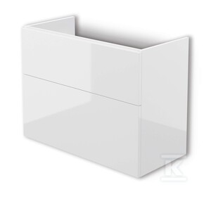 Szafka umywalkowa Prizma, bez blatu, 800x385x600 mm, biały połysk o