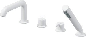 Bateria wannowa Silia, bianco, 4-otworowa z kompletem natryskowym