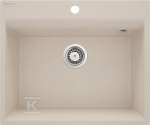 Zlewozmywak granitowy Corio, beżowy, 1-komorowy 600x500x216 mm + osprzęt Space-Saver