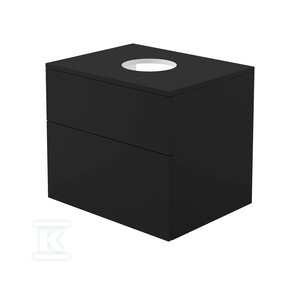 Szafka umywalkowa Prizma, z blatem, 600x470x520 mm, nero