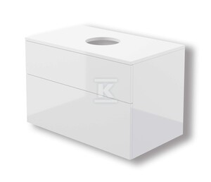 Szafka umywalkowa Prizma, z blatem, 800x470x520 mm, biały połysk o