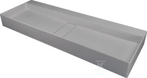 Umywalka nablatowa Blur, szary metalik 100x40 cm z maskownicą o