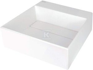 Umywalka nablatowa Correo, alabaster 40x40 cm z maskownicą