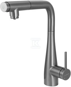 Bateria zlewozmywakowa Eridan, titanium, z wyciąganą wylewką z podłączeniem do